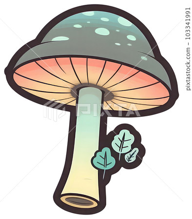 Mushroom sticker transparent illustration. Mushroom sticker transparent illustration. 103341991