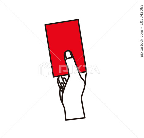 hand sign showing a red card 103342065