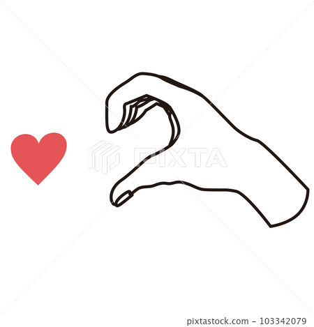Heart pose hand sign made with one hand 103342079