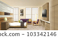 Japanese modern bedroom interior perspective 103342146