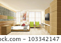 Japanese modern bedroom interior perspective 103342147