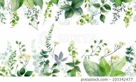 Natural element combination background: Create a lattice pattern using natural elements such as leaves, flowers, and branches. The beauty and warmth of nature. 103342477