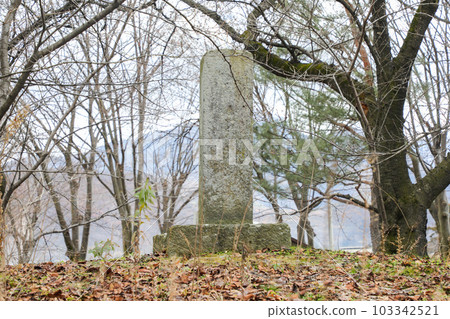 Nagano Prefecture Nagano City Winter Kawanakajima Ancient Battlefield Historical Park Kubizuka 103342521