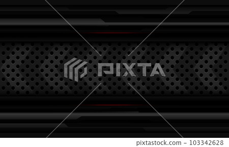 Abstract metal black cyber circle mesh grey arrow direction geometric red light technology line banner design modern futuristic creative background vector Abstract metal black cyber circle mesh grey arrow direction geometric red light technology line banner design modern futuristic creative background vector 103342628