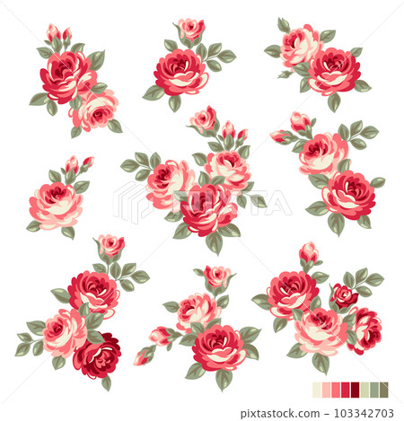 Liberty style cute rose bouquet material collection, Liberty style cute rose bouquet material collection, 103342703