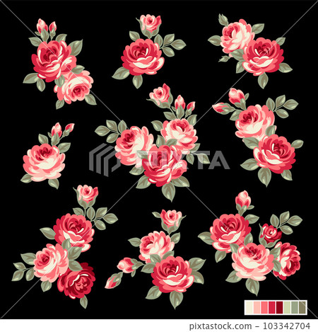 Liberty style cute rose bouquet material collection, Liberty style cute rose bouquet material collection, 103342704