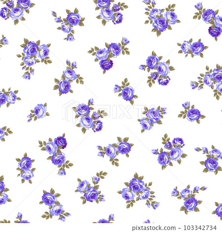 自由風格可愛的玫瑰無縫圖案, 自由風格可愛的玫瑰無縫圖案, 103342734