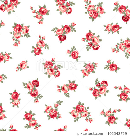 自由風格可愛的玫瑰無縫圖案, 自由風格可愛的玫瑰無縫圖案, 103342739