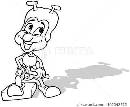 Drawing of an Ant with a Hammer in Hand Drawing of an Ant with a Hammer in Hand 103342755