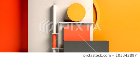 modern art bauhaus style creative banner, made with Generative AI modern art bauhaus style creative banner, made with Generative AI 103342897