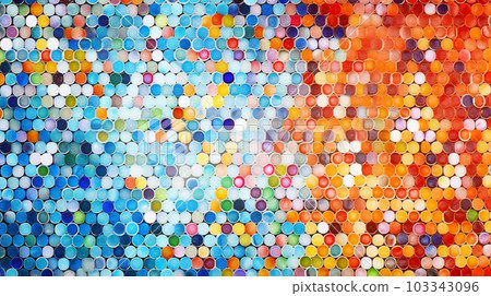 彩色馬賽克背景：不同顏色和圖案的小幾何圖案馬賽克，表達您的活力和個性。 103343096