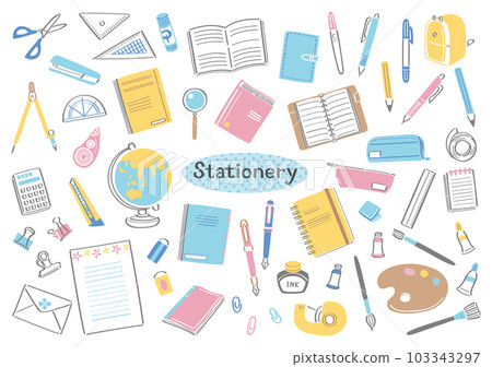 文具、辦公用品、學習用品、插畫套裝 103343297