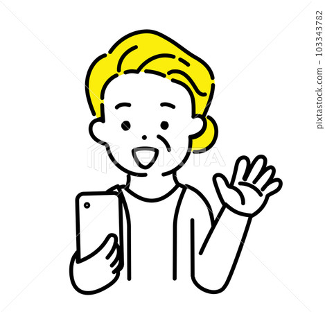 Illustration series of cute people _ senior woman _ fun Illustration series of cute people _ senior woman _ fun 103343782
