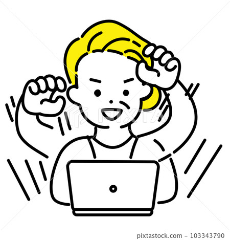 Illustration series of cute people _ senior woman _ progress Illustration series of cute people _ senior woman _ progress 103343790