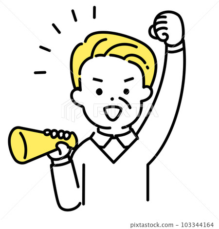 Illustration series of cute people _ senior men _ cheering 103344164