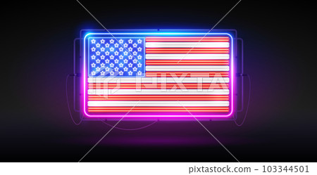 Neon USA Flag Signboard 103344501