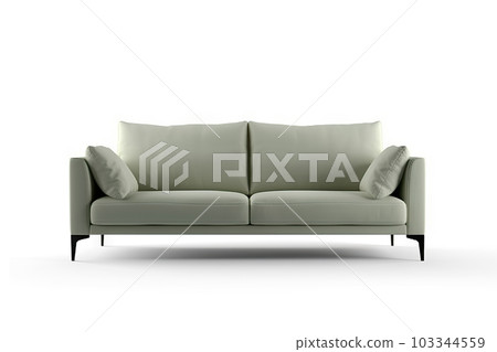 Modern Sofa on Isolated White Background, Perfect for Minimalist Interior Design. created with Generative AI 103344559