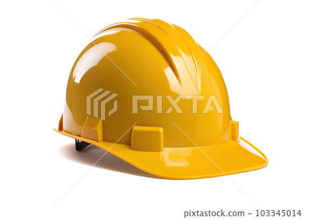 Safety First: Yellow Hard Hat, Isolated on White Background for Protection and Construction. created with Generative AI Safety First: Yellow Hard Hat, Isolated on White Background for Protection and Construction. created with Generative AI 103345014