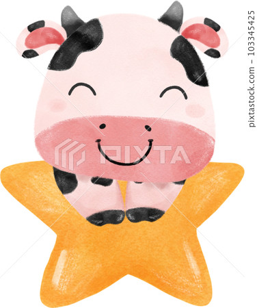 cute baby cow girl watercolour hand drawing children nursery cartoon character cute baby cow girl watercolour hand drawing children nursery cartoon character 103345425