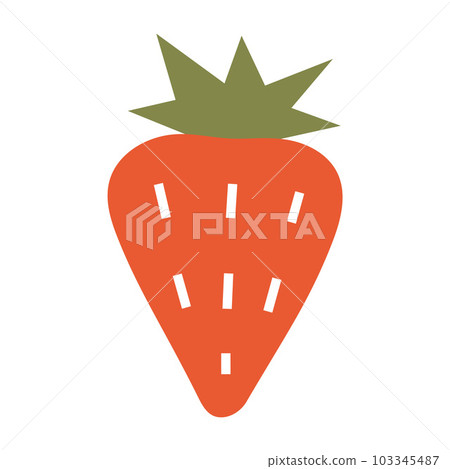 Strawberry, cartoon style. Trendy modern vector illustration isolated on white background, hand drawn, flat 103345487