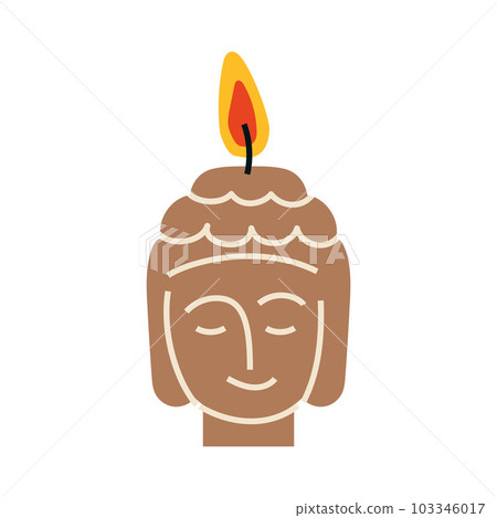 Buddha head candle, cartoon style. Trendy modern vector illustration isolated on white background Buddha head candle, cartoon style. Trendy modern vector illustration isolated on white background 103346017