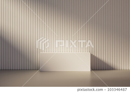 3d presentation pedestal or dais in pink room illuminated by sunlight 103346487