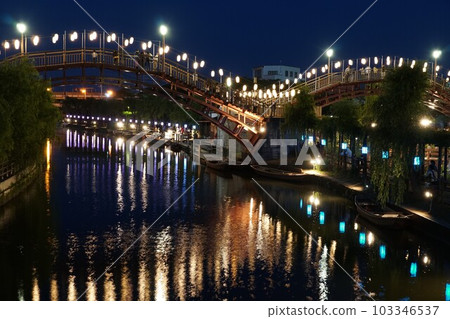 水鄉潮子莧菜花園莧菜節週六晚上前川水面反射的光的幻想 103346537
