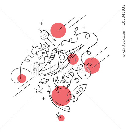 Vector illustration  with  dogs in space 103346932