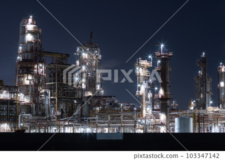 Factory night scene Yokkaichi city Factory night scene Yokkaichi city 103347142