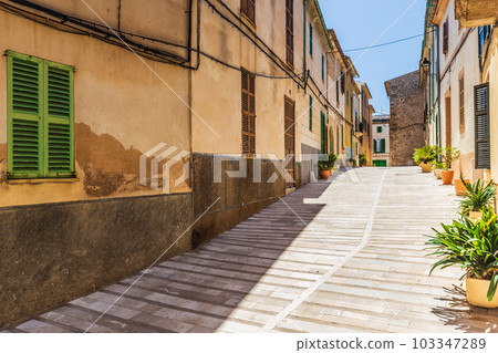 Street in the old town of Mallorca, Alcudia Street in the old town of Mallorca, Alcudia 103347289