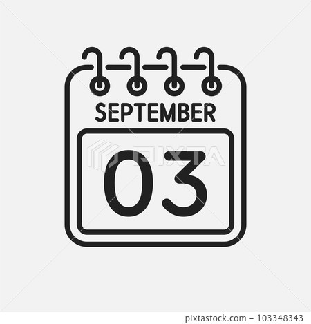 Icon page calendar day - 3 September Icon page calendar day - 3 September 103348343
