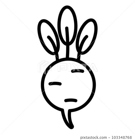 Radish icon. Icon of radish in outline or line style. Icon for any web and app project. 103348768