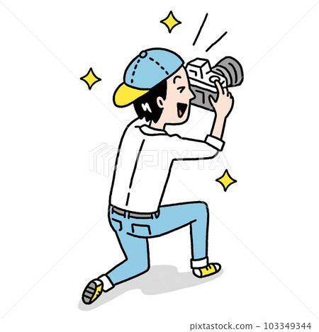 Photographer shooting with a single-lens reflex camera 103349344