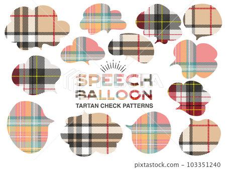 Plaid speech bubble material set 103351240