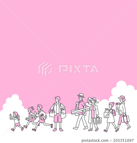 Three generation family summer camp, sea Three generation family summer camp, sea 103351897