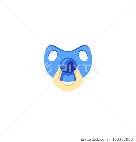 Baby pacifier for infant or toddler, flat vector illustration isolated on white background. Baby pacifier for infant or toddler, flat vector illustration isolated on white background. 103352090