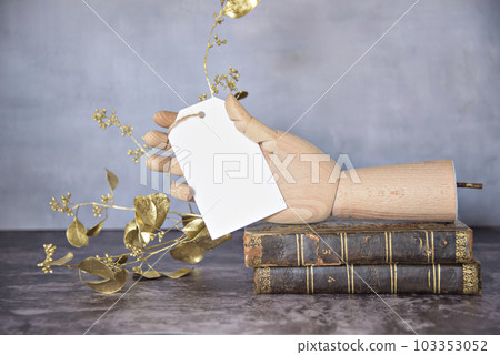 Wooden model for product price sample. Retro style. Wooden model for product price sample. Retro style. 103353052