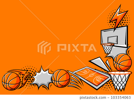 Background with basketball items. Sport club illustration. 103354063
