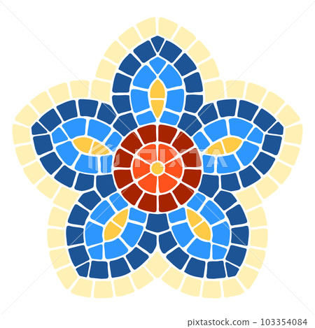 Abstract mosaic flower. Decorative antique stone illustration. Abstract mosaic flower. Decorative antique stone illustration. 103354084