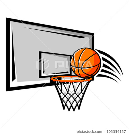 Emblem with basketball symbols. Sport club label or emblem. 103354137