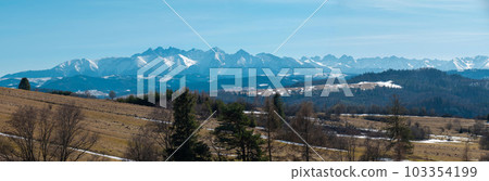 panoramic view of the Tatras Poland panoramic view of the Tatras Poland 103354199