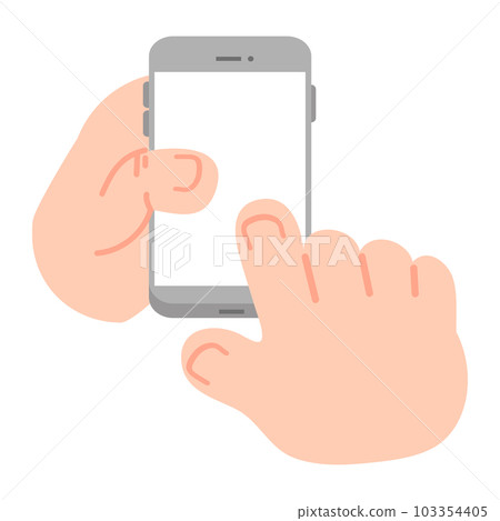 Hand hold with touch mobile phone 103354405