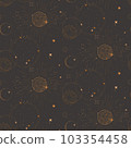universe alchemy space background, crescent celestal astrology seamless pattern. Night sky Star 103354458