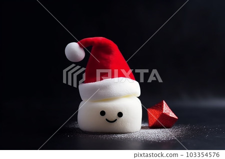 marshmallow in Santa's hat marshmallow in Santa's hat 103354576