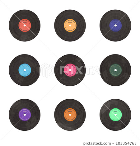 Cute record illustration set 103354765