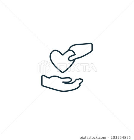 Charity icon. Monochrome simple sign from donation collection. Charity icon for logo, templates, web design and infographics. 103354855