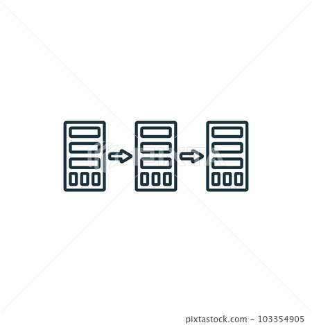 Horizontal integration icon. Monochrome simple sign from digitalization collection. Horizontal integration icon for logo, templates, web design and infographics. 103354905