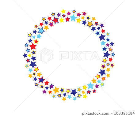 Start decoration frame in vector. Stars abstract round border. 103355194