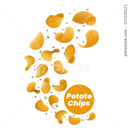 Potato chips splash Potato chips splash 103356221