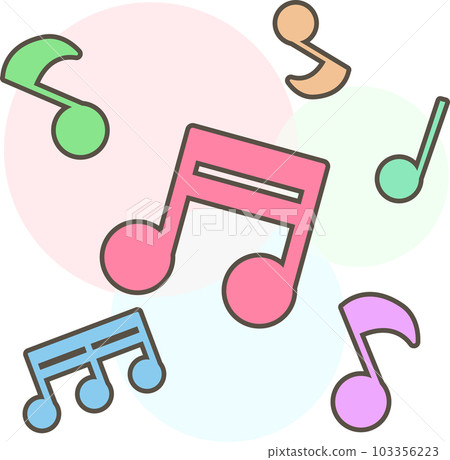 五顏六色和可愛的音符的例證 五顏六色和可愛的音符的例證 103356223